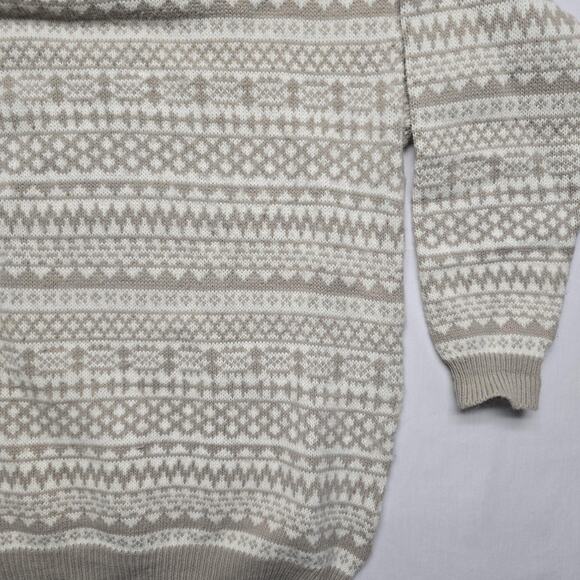 Vintage Tarazzia Sweater Medium Fair Isle Knit Pullover Crewneck Winter - Picture 5 of 10